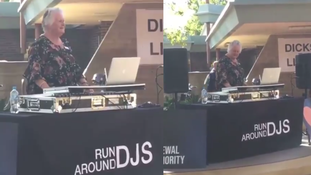 Elderly Woman Grooves As She DJs Outside A Library In Viral Video—And Becomes An Instant Legend