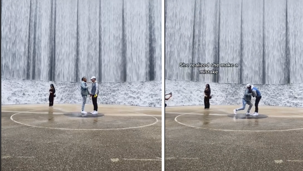 Video Of Oblivious Woman Crashing Couple's Marriage Proposal To Get Her Photo Taken Divides The Internet