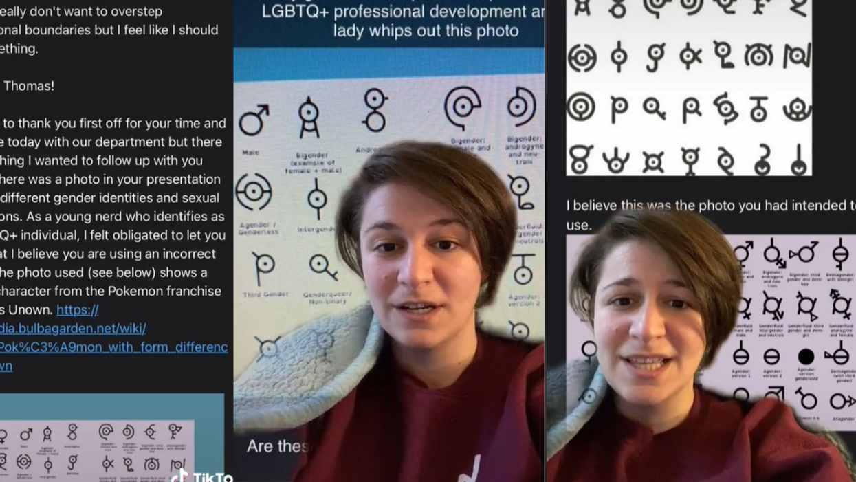 TikToker Stunned After Work Training Mistakenly Uses Pokémon Instead Of Gender Identity Symbols