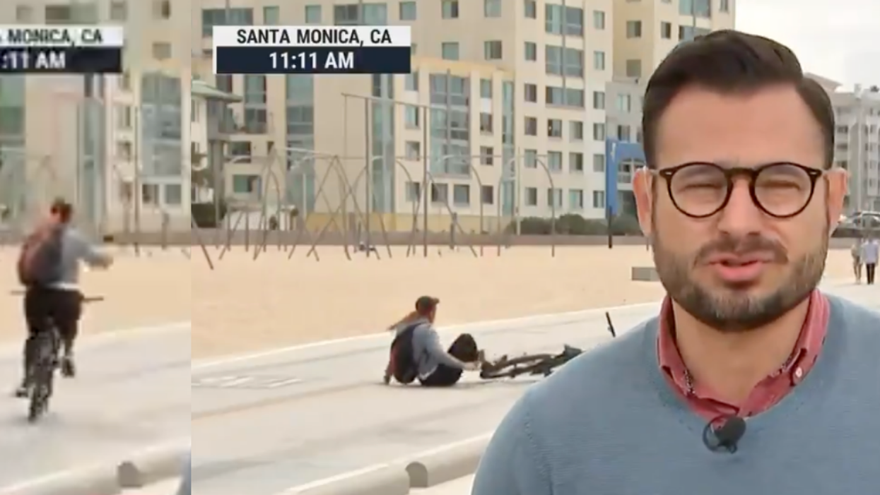 Live News Video Captures Cyclist Trying To Take A Selfie—And Failing In Humiliating Fashion