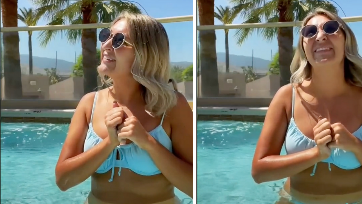 Woman Catches Guys Mocking Her For Taking A Pool Selfie—And Confronts Them Like A Boss
