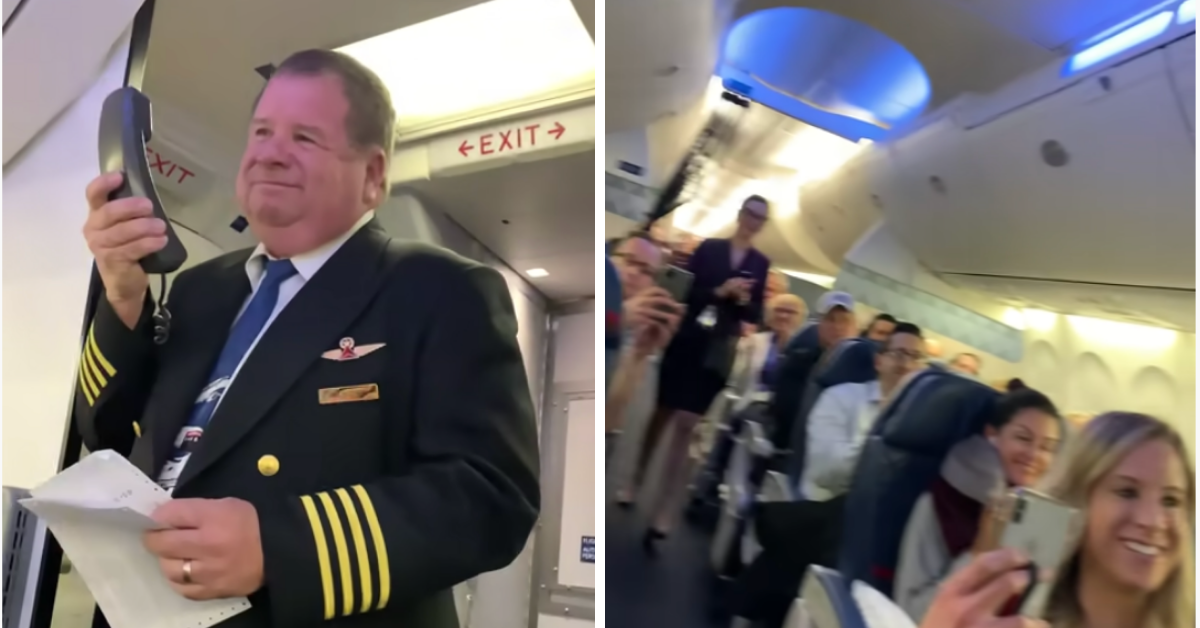 Resurfaced Video Of Pilot's Emotional Goodbye To Passengers On His Final Flight Has TikTok In Tears