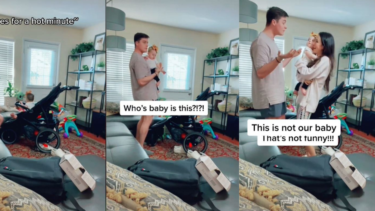 Mom Swaps Baby Out With Another To See If Her Husband Will Notice In Hilariously Evil TikTok Prank