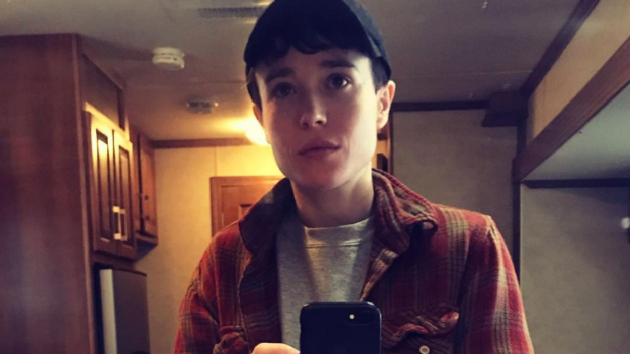 Elliot Page Is Positively Beaming While Showing Off His 'First Swim Trunks' In Poolside Photo