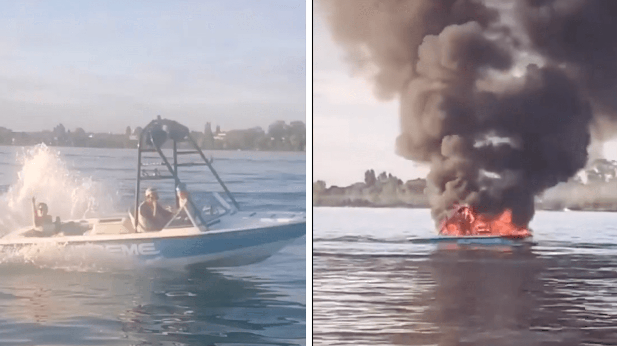 Bullies' Boat Literally Explodes After They're Filmed Harassing Family For Flying Pride Flags