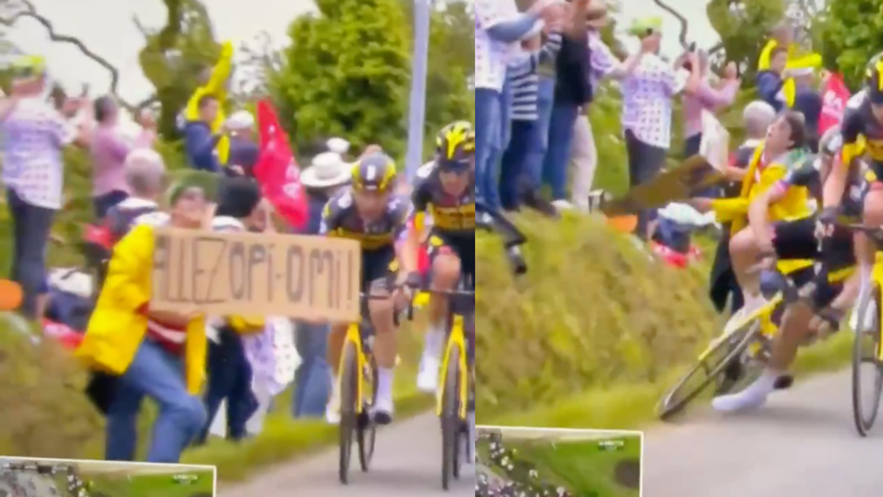Tour De France Fan Who Wants To Be On TV Causes Massive Crash On First Day Of Race