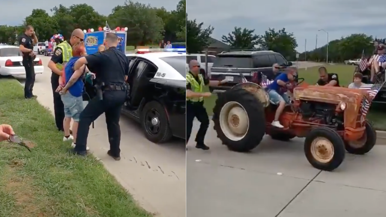Texas Woman On Tractor Leads Cops On Bizarre Chase After They Wouldn't Let Her Enter July 4th Parade