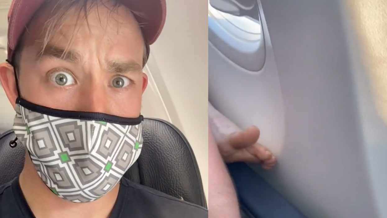 Guy Gets Hilarious Revenge On Fellow Passenger Who Put Their Bare Foot On His Arm Rest