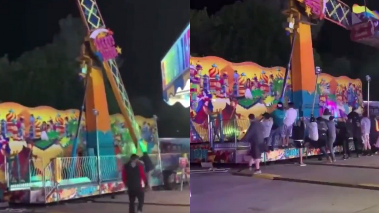 Michigan Carnival Attendees Rush To Stop Ride From Toppling Over In Heart-Pounding Video