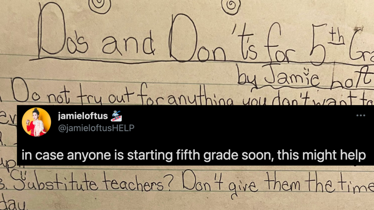 Woman Rediscovers Her List Of 'Do's And Don't's For 5th Grade'—And It's An Instant Classic