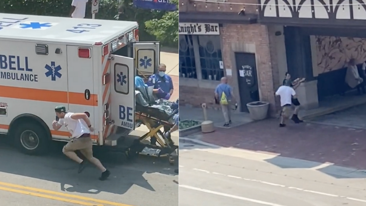Guy Jumps Off Stretcher And Sprints Away Before He Can Be Loaded Into Ambulance In Wild Video
