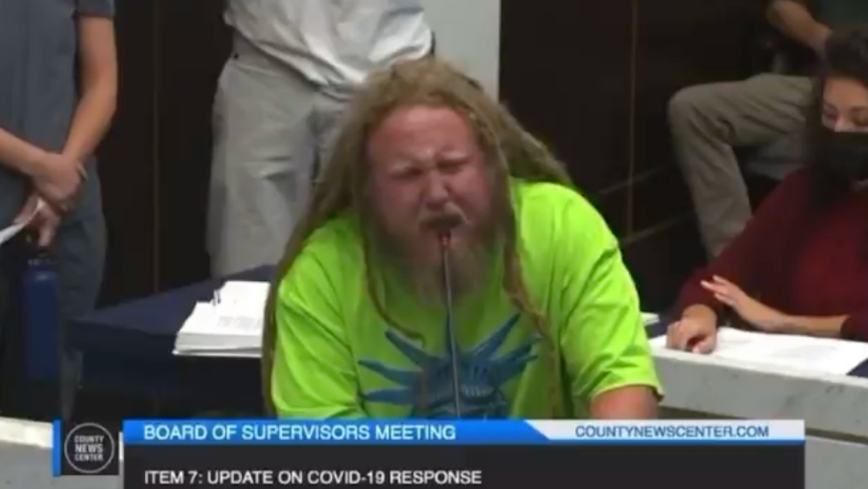 Anti-Vaxxer Unleashes Bizarre Fire And Brimstone Rant At San Diego Board Meeting In Viral Video