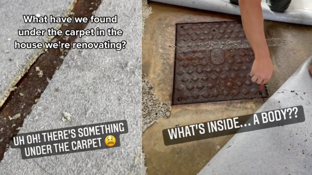 Couple Creeped Out To Discover 'Secret Manhole' Under Bedroom Carpet While Renovating Their House
