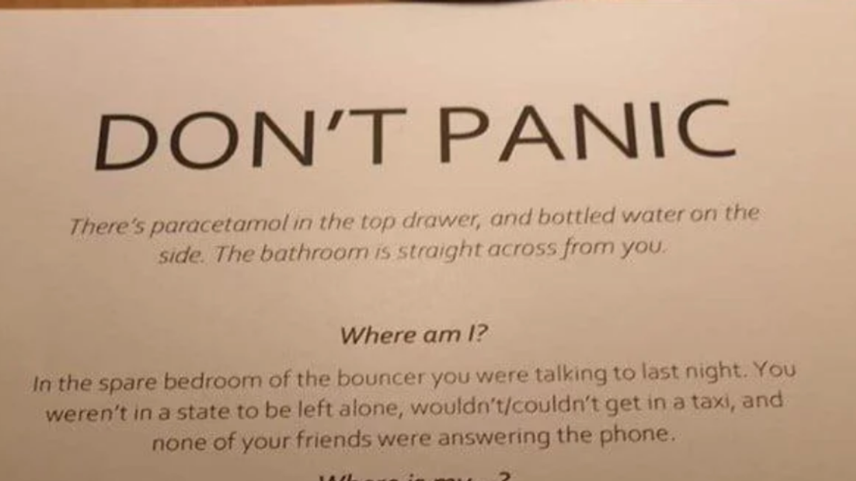 Bouncer Creeps Out Internet With Note He Left For Black-Out Drunk Bargoer He Brought Home