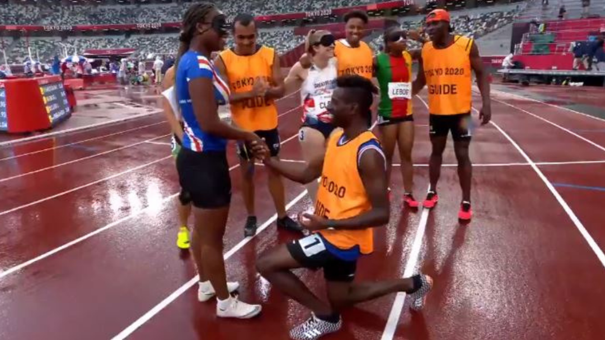 Visually-Impaired Paralympic Sprinter's Guide Proposes To Her In Sweet Viral Moment After Race