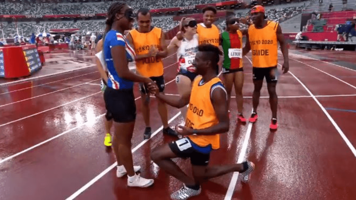 Visually-Impaired Paralympic Sprinter's Guide Proposes To Her In Sweet Viral Moment After Race