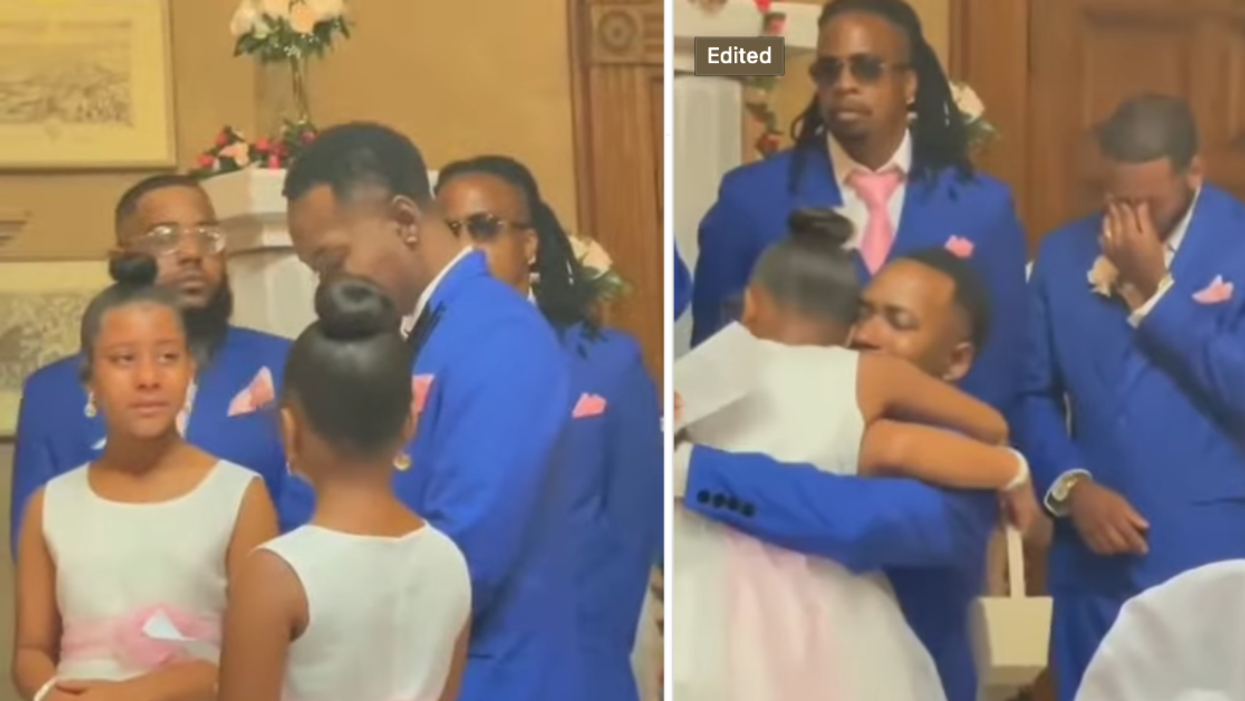 Groom Drops To One Knee During His Wedding To Propose Adoption To Stepdaughters In Tear-Jerker Viral Video