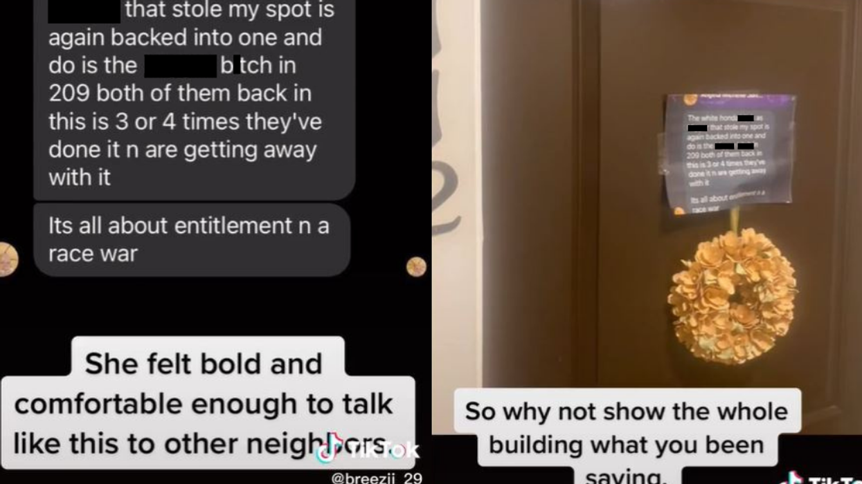 Fed-Up TikToker Displays Neighbor's Racist Facebook Messages All Around Apartment Complex