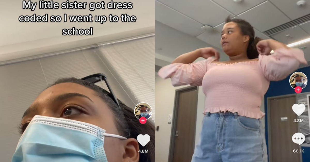 Woman Unloads After School Punishes Her Younger Sister For Wearing An Off-The-Shoulder Top