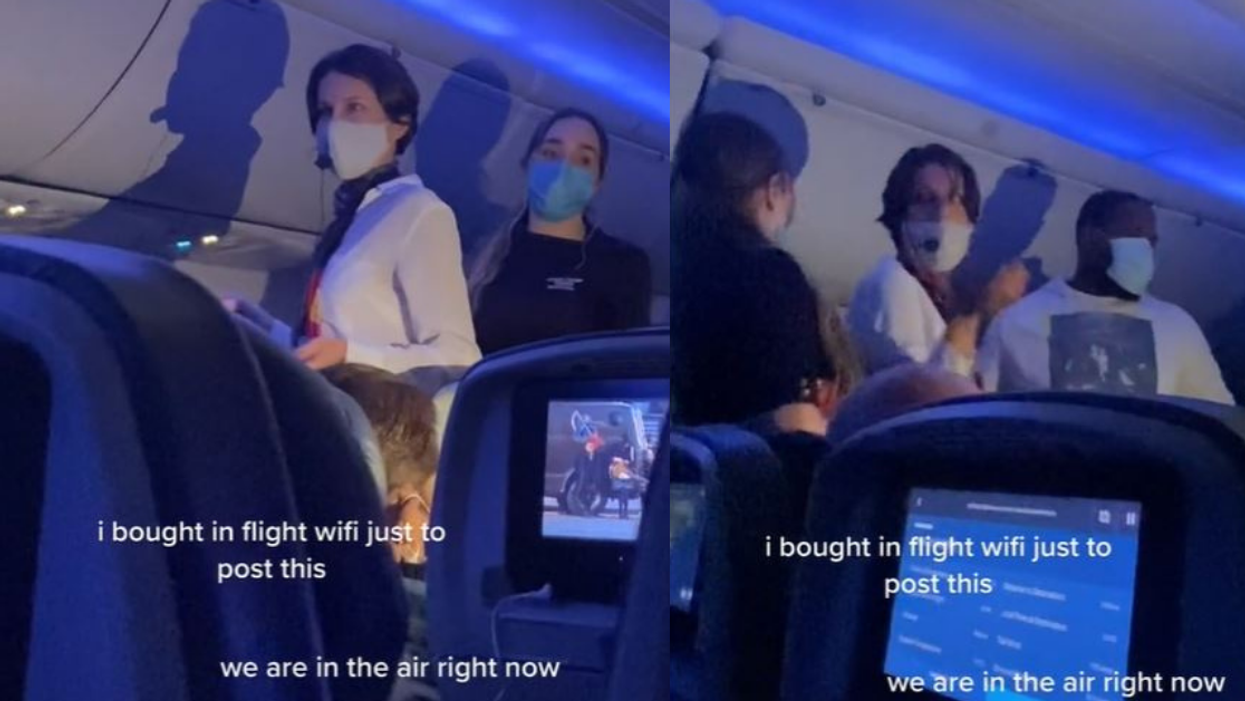 Woman Brings Her Own Portable Microphone Onto Flight To Deliver A Cringey Rant About COVID