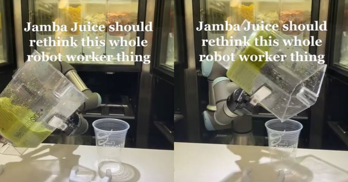 Jamba Juice Robot's Attempt At Pouring Smoothie Goes Quickly Awry—And People Aren't Impressed