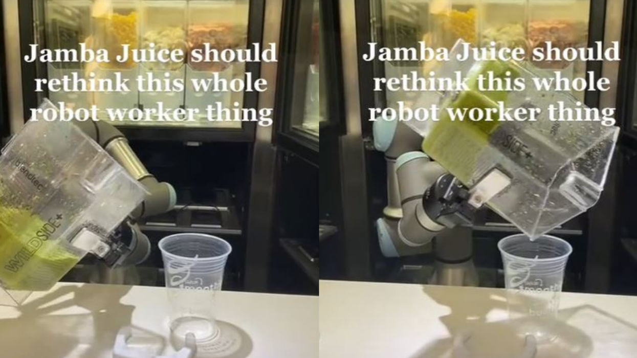 Jamba Juice Robot's Attempt At Pouring Smoothie Goes Quickly Awry—And People Aren't Impressed