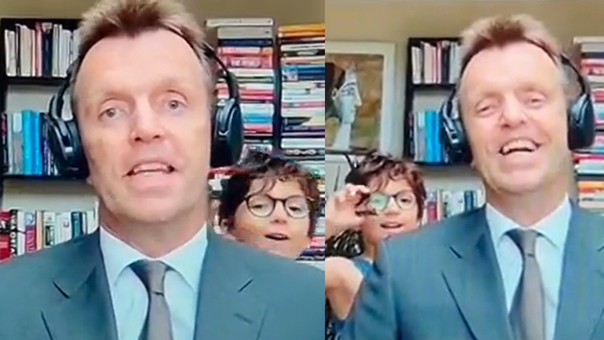 Financial Expert's Live Interview Goes Hilariously Off The Rails After His Son Decides To Crash It