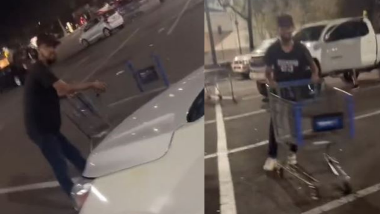 Man Melts Down And Slams Shopping Cart Into Woman's Car After She Rejects Him In Parking Lot