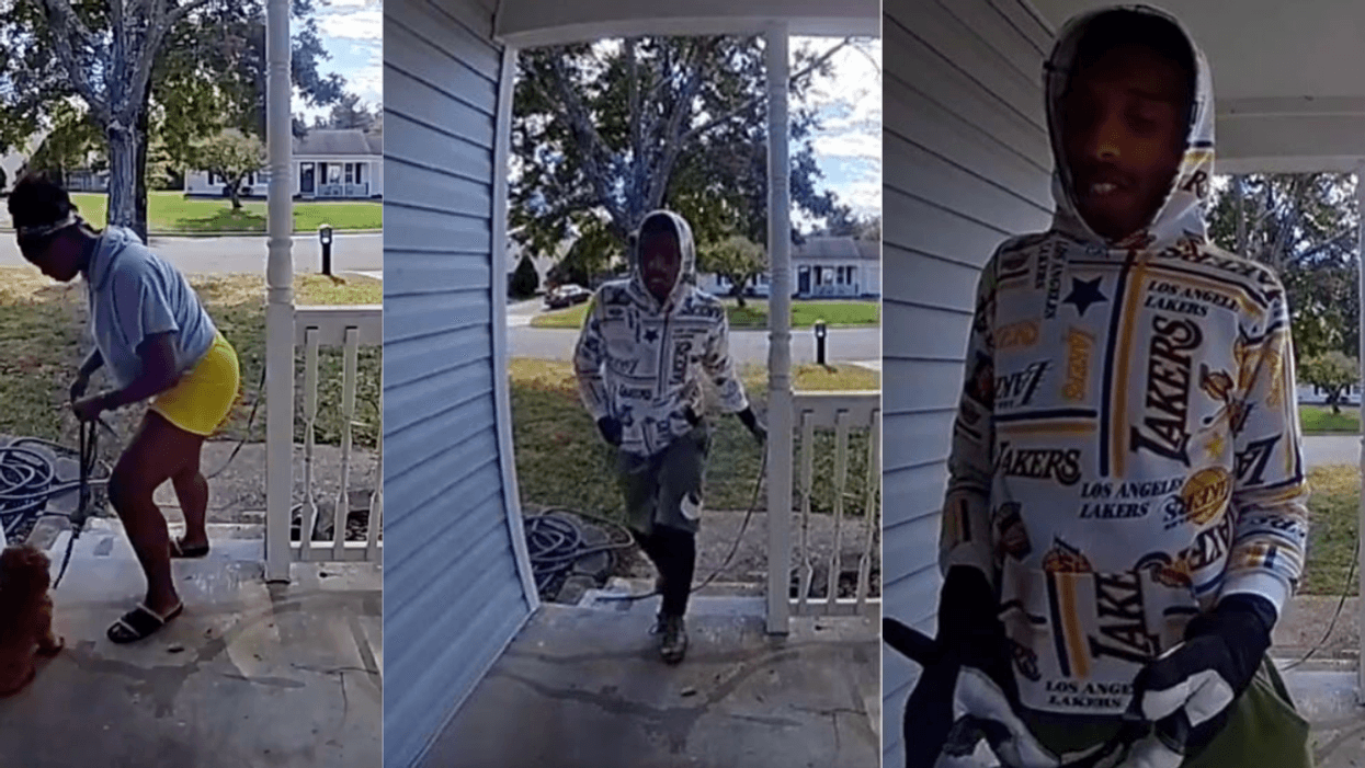 Woman Terrified As Camera Catches Man With Gloves And Zip Ties Trying To Break Into Her Home