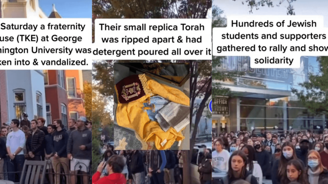 Outraged Students Take To The Streets After Fraternity's Copy Of The Torah Is Ripped Apart By Vandals