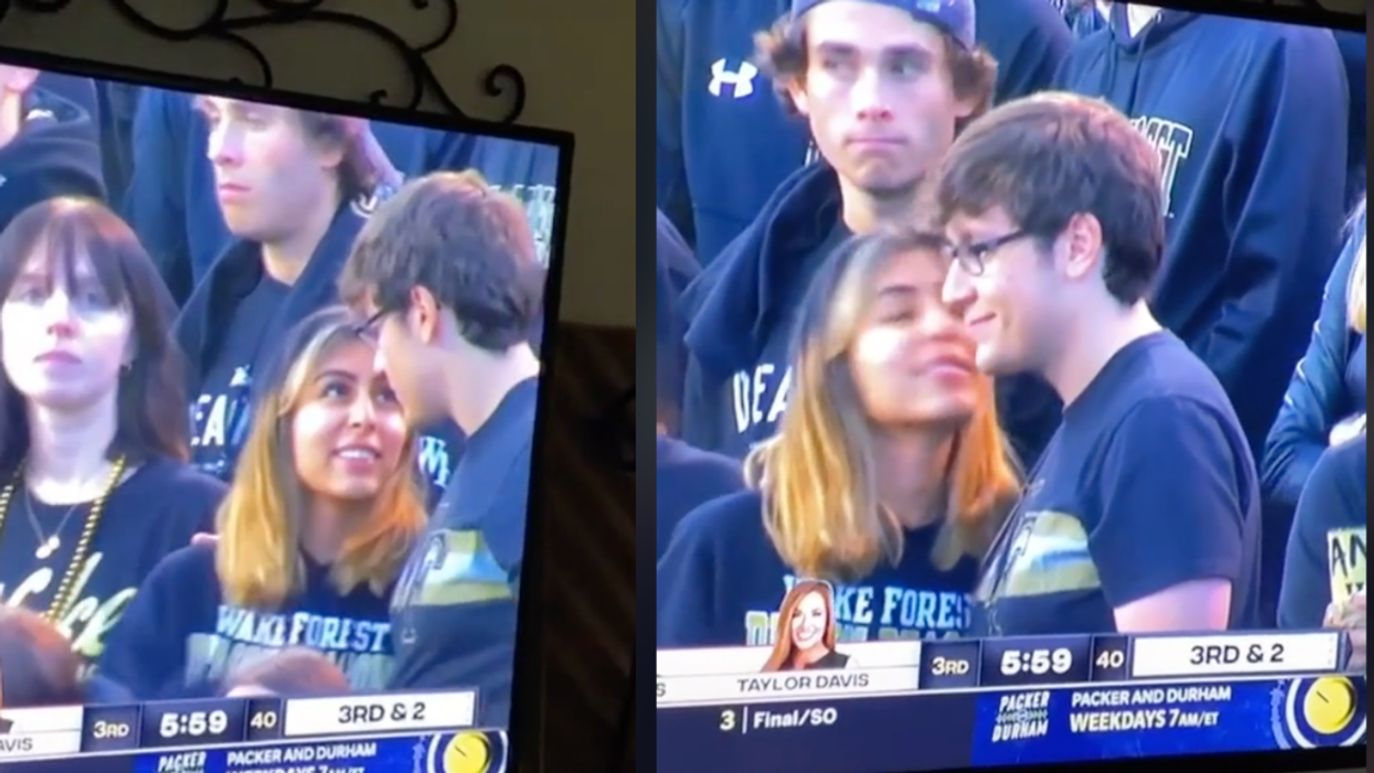 Guy Who Was Caught Awkwardly Rejecting His Girlfriend's Kiss On Live TV Sets The Record Straight