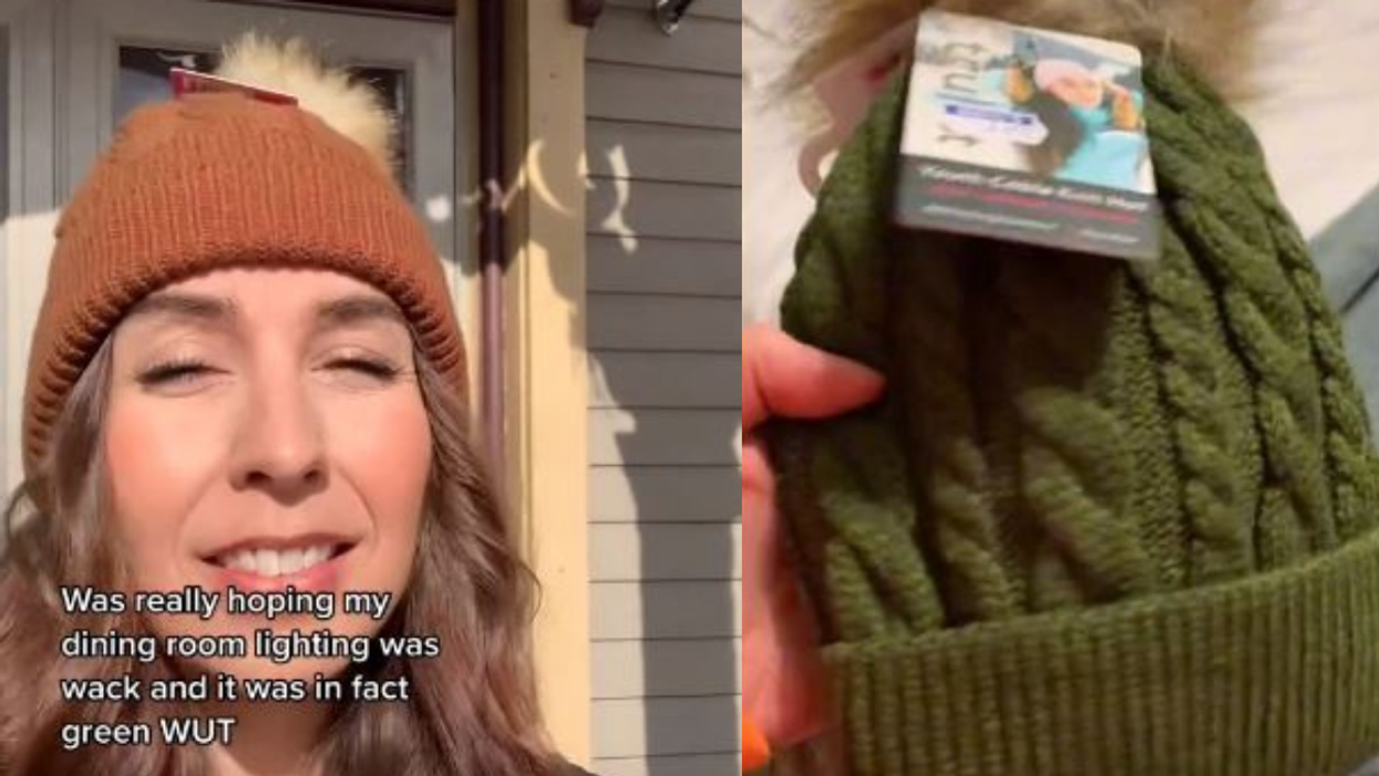 TikToker Stunned After 'Green' Hat She Just Bought Turns Out To Be Brown Thanks To Store Lighting