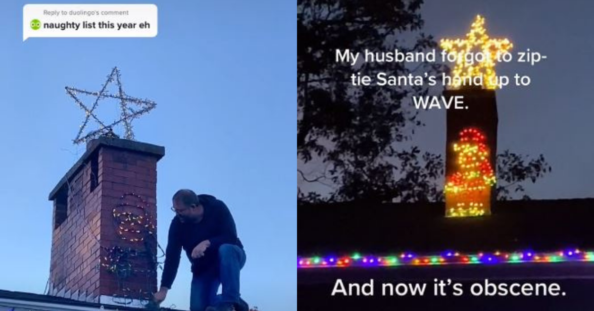 Woman Realizes Her Christmas Display Is Not So Child-Friendly After Husband's Hilarious Prank
