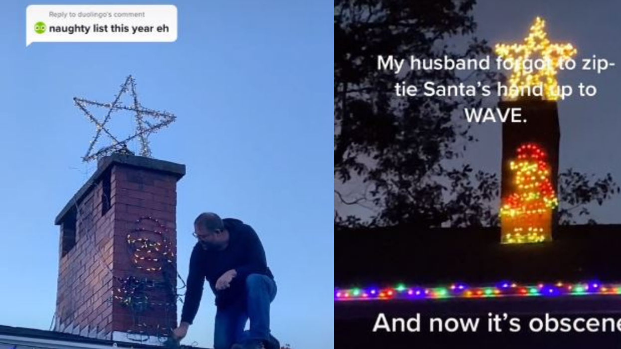 Woman Realizes Her Christmas Display Is Not So Child-Friendly After Husband's Hilarious Prank