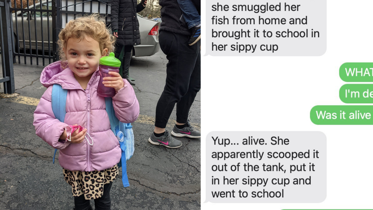 Little Girl Gets Caught After Forgetting That She Snuck Her Pet Fish Into School In Her Sippy Cup