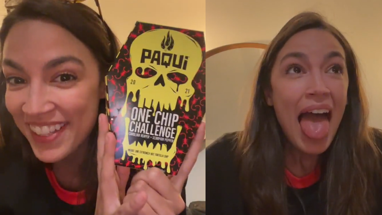 AOC Just Rang In Christmas By Eating An Incredibly Spicy Chip—And Her Reaction Says It All