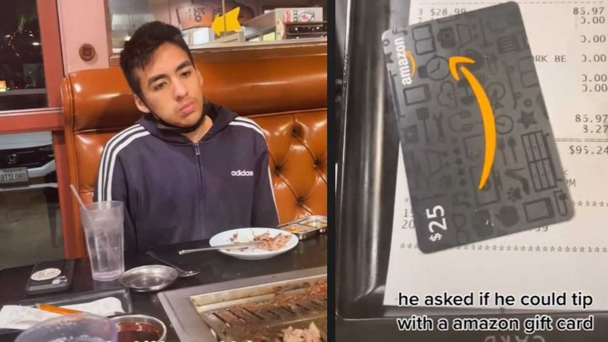 'Broke' Guy Sparks Debate After Tipping Server With $25 Amazon Gift Card Instead Of Cash