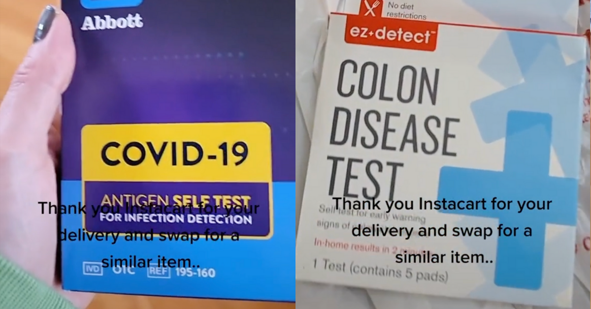 Instacart Sends TikToker A Colon Disease Test As 'Similar' Replacement For Sold Out Antigen Tests