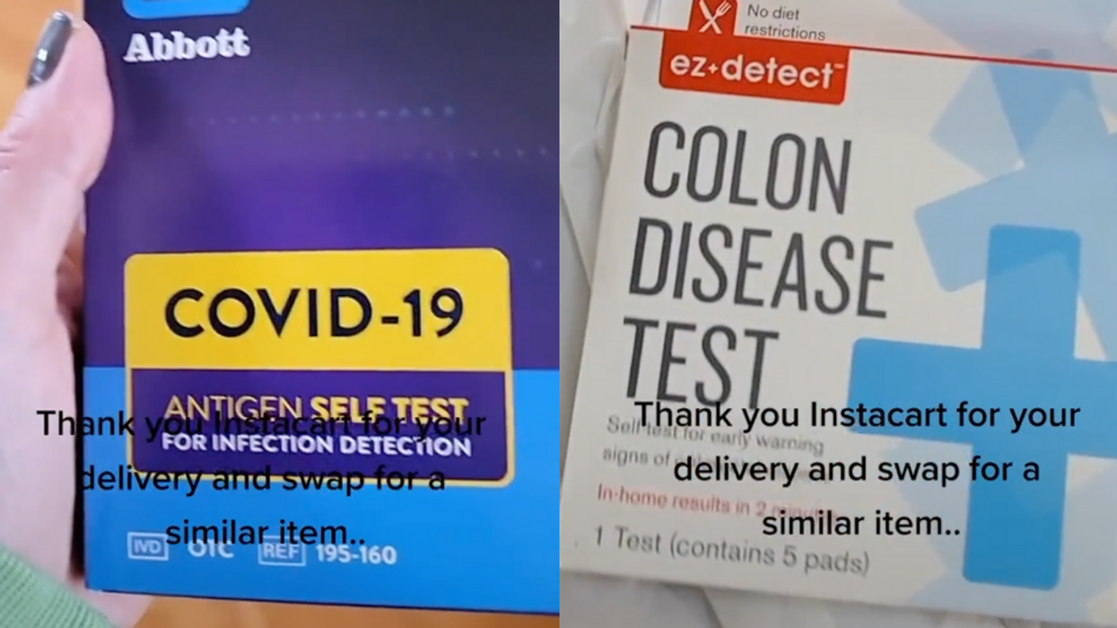 Instacart Sends TikToker A Colon Disease Test As 'Similar' Replacement For Sold Out Antigen Tests