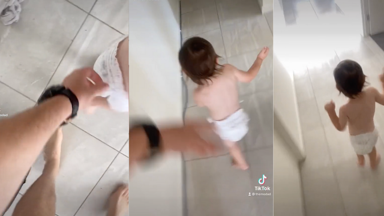 Dad's Attempt At Checking Son's Diaper Quickly Turns Into 'High-Speed Chase' In Hilarious Viral TikTok