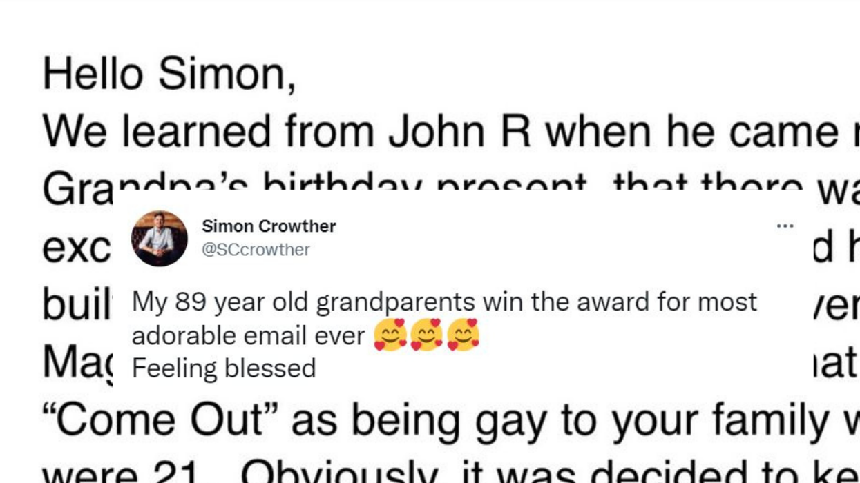 Guy Gets Adorable Email From His Grandparents After They Found Out He's Gay From Newspaper