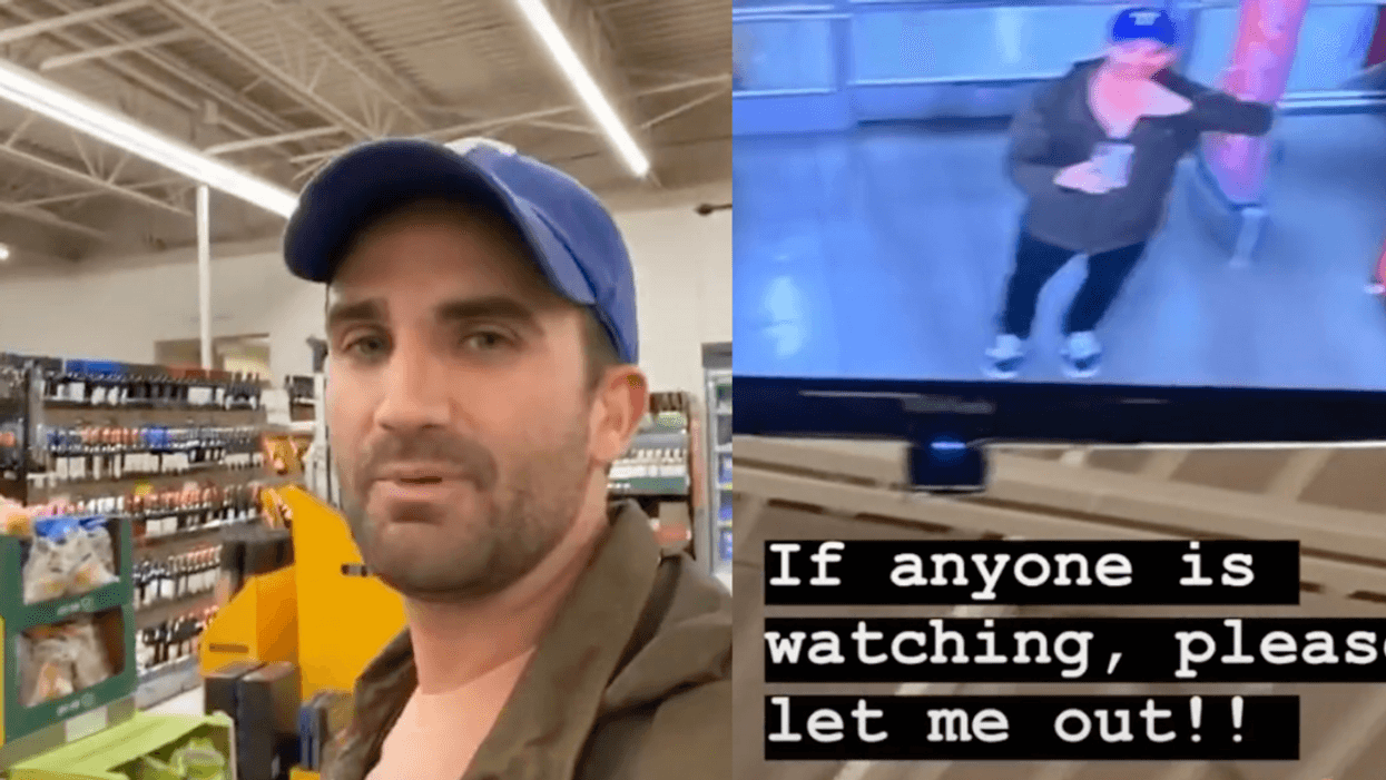 Guy Hilariously Stunned To Realize He's Locked Inside An Aldi Store After They Closed Early