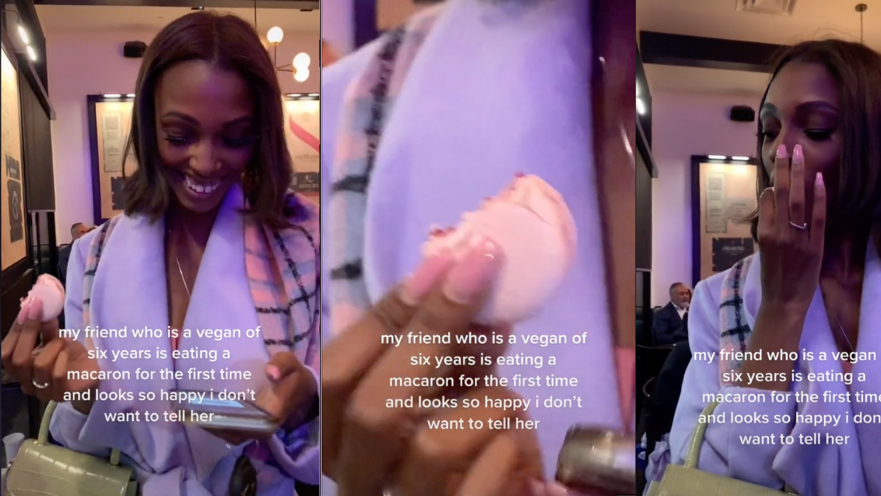 TikToker Sparks Debate After Letting Vegan Friend Eat A Macaron Without Telling Her It's Not Vegan
