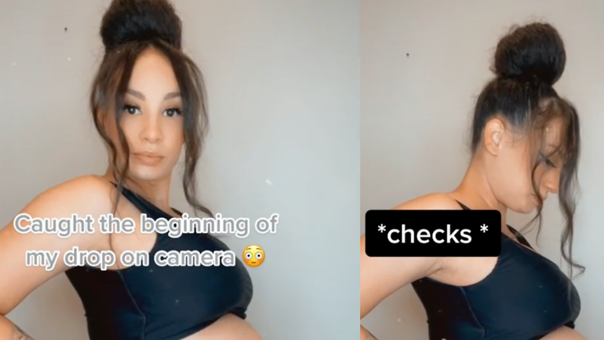 Pregnant TikToker Stunned After Catching The Moment Their Baby Bump Drops In Viral Video