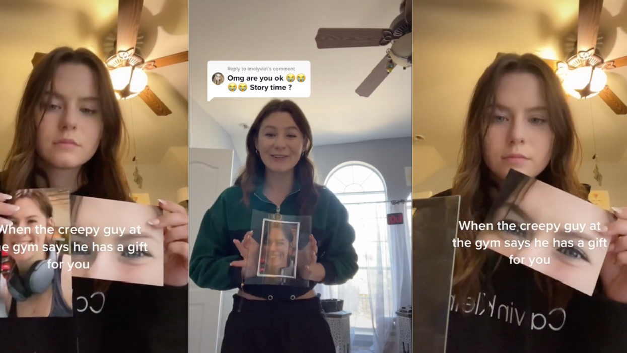 Woman Speaks Out After 'Creepy Guy' At Gym Gives Her A Framed Photo Of Herself As A 'Gift'