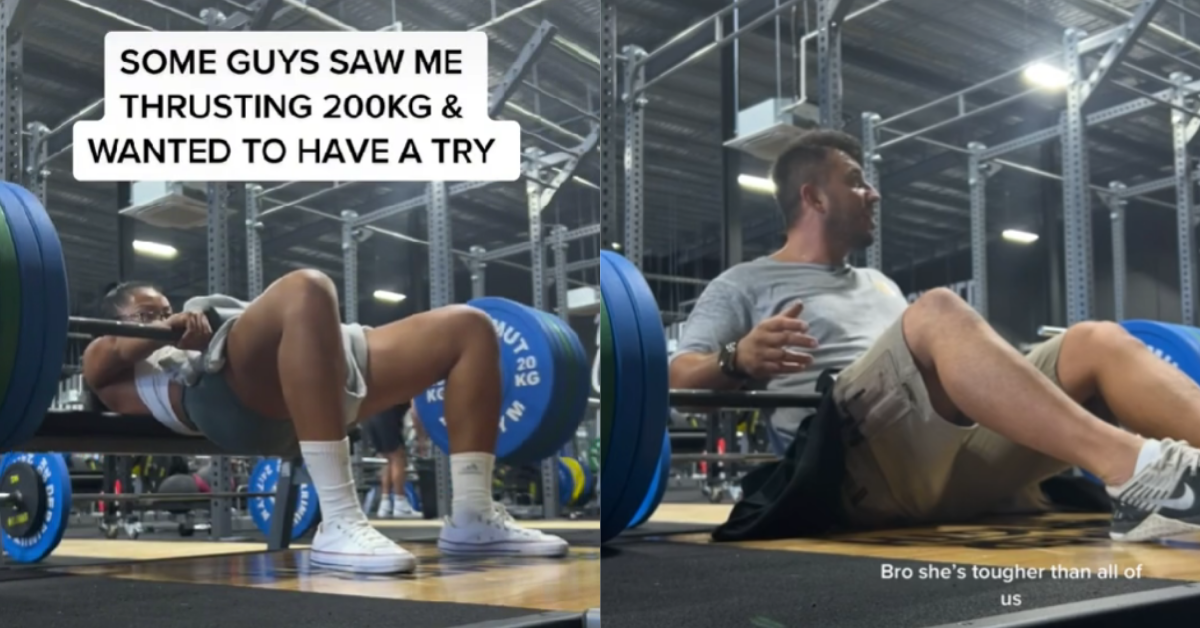 Gym-Goer Takes A Crack At Woman's Impressive Thrusting Workout—And He Won't Be Trying That Again