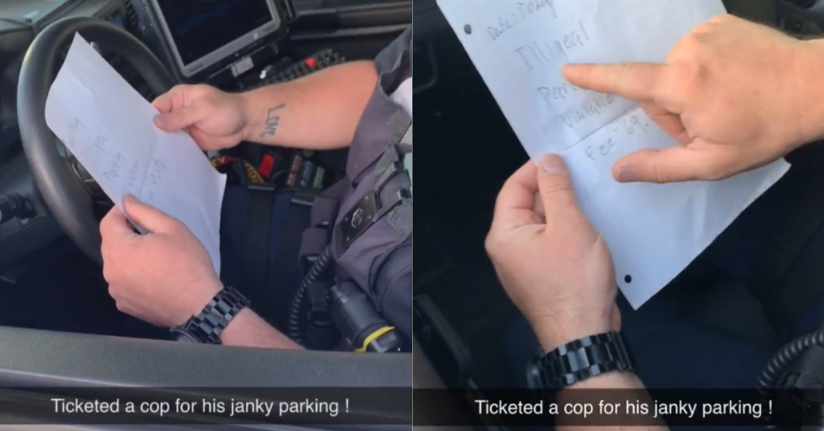 TikToker Gives Police Officer A 'Parking Ticket' For Parking On Sidewalk—And It Backfires Hard