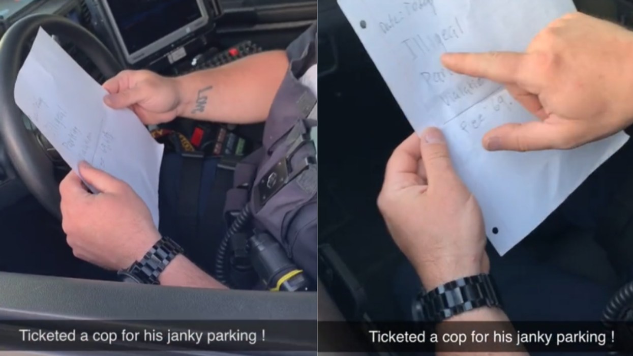 TikToker Gives Police Officer A 'Parking Ticket' For Parking On Sidewalk—And It Backfires Hard