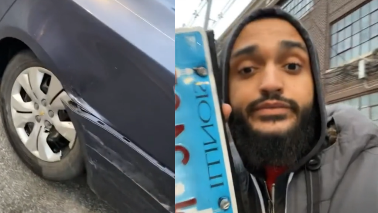 Driver Who Hit Student's Car And Drove Off Gets Instant Dose Of Karma After License Plate Falls Off