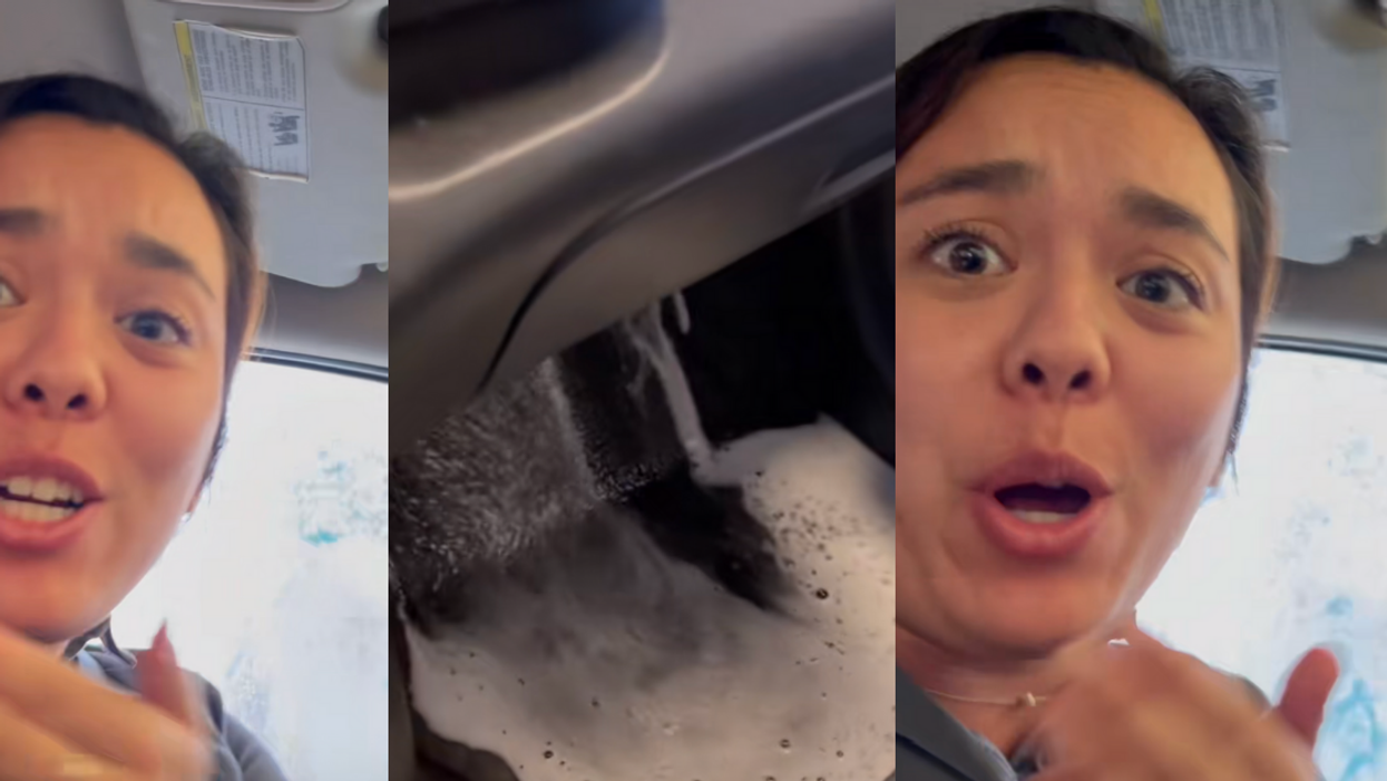 TikToker Panics After Her Car Starts Flooding While She's In The Middle Of Getting A Car Wash